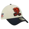 NEW ERA Chicago Bears "Bear Head" Cream/Navy 2022 Sideline 39THIRTY Flex Hat