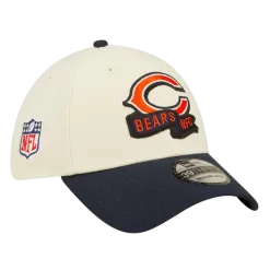 NEW ERA Chicago Bears "C" Cream/Navy 2022 Sideline 39THIRTY Flex Hat