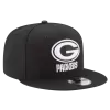 NEW ERA Green Bay Packers Black And White 9FIFTY Snapback Hat