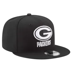NEW ERA Green Bay Packers Black And White 9FIFTY Snapback Hat