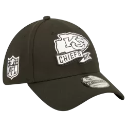 NEW ERA Kansas City Chiefs Black And White 2022 Sideline 39THIRTY Flex Hat