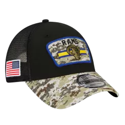 NEW ERA Los Angeles Rams 2021 Salute To Service 9FORTY Trucker Adjustable Hat