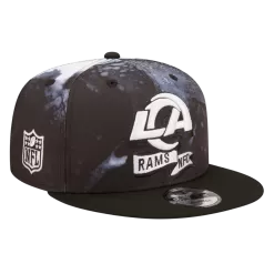 NEW ERA Los Angeles Rams Black And White 2022 Sideline Ink Dye 9FIFTY Snapback Hat