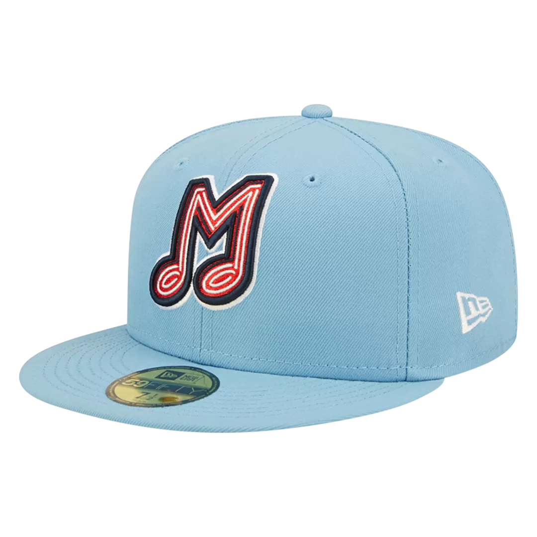 NEW ERA Memphis Redbirds Powder Blue 59FIFTY Fitted Hat 4 NEW ERA Memphis Redbirds Powder Blue 59FIFTY Fitted Hat - Image 2