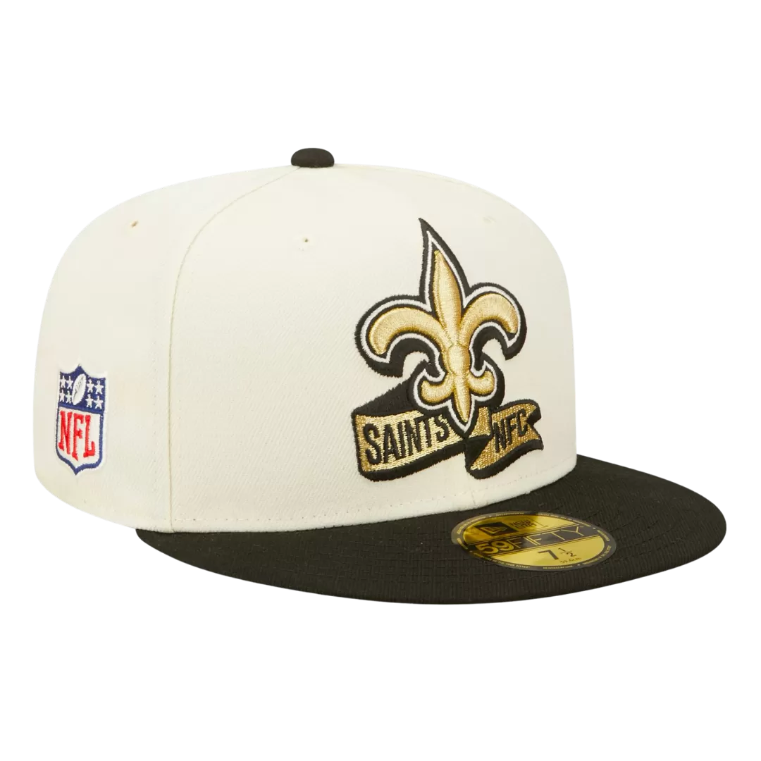 NEW ERA New Orleans Saints Cream/Black 2022 Sideline 59FIFTY Fitted Hat 3 NEW ERA New Orleans Saints Cream/Black 2022 Sideline 59FIFTY Fitted Hat