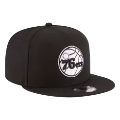 NEW ERA Philadelphia 76ers Black And White 9FIFTY Snapback Hat