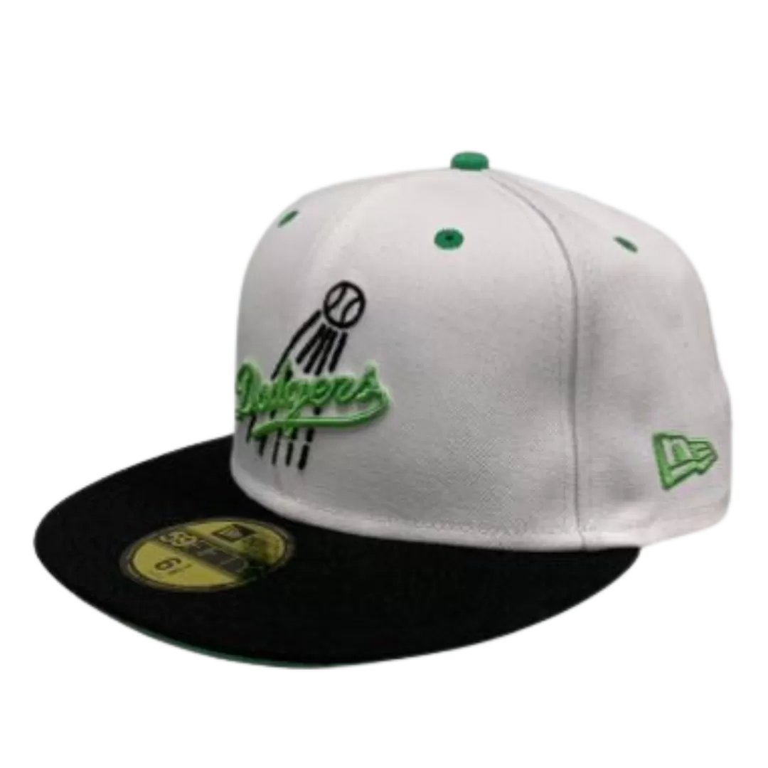 NEW ERA Los Angeles Dodgers Green And White Custom 59FIFTY Fitted Hat 3 NEW ERA Los Angeles Dodgers Green And White Custom 59FIFTY Fitted Hat
