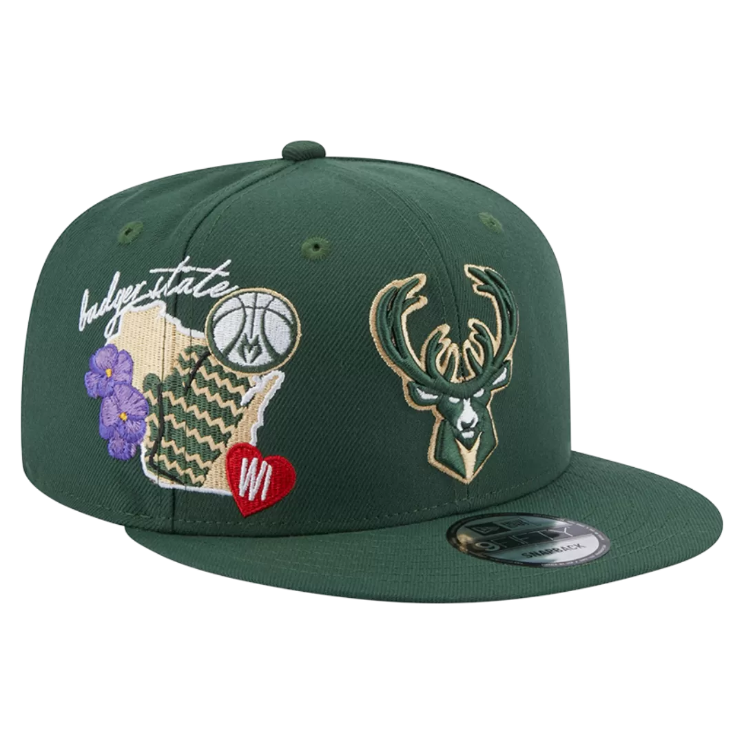NEW ERA Milwaukee Bucks Icon 9FIFTY Snapback Hat 3 NEW ERA Milwaukee Bucks Icon 9FIFTY Snapback Hat