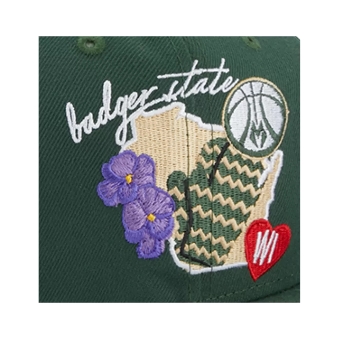 NEW ERA Milwaukee Bucks Icon 9FIFTY Snapback Hat 4 NEW ERA Milwaukee Bucks Icon 9FIFTY Snapback Hat - Image 2