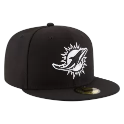 NEW ERA Miami Dolphins Black And White 59FIFTY Fitted Hat