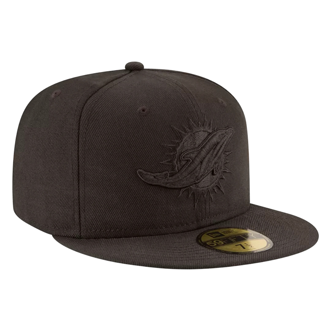 NEW ERA Miami Dolphins Black On Black 59FIFTY Fitted Hat 3 NEW ERA Miami Dolphins Black On Black 59FIFTY Fitted Hat