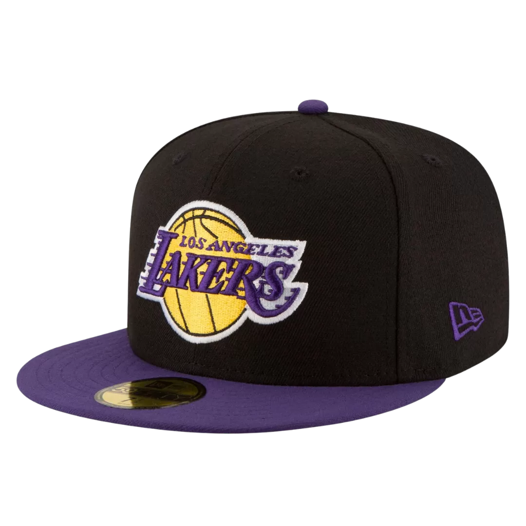 NEW ERA Los Angeles Lakers Black Two Tone 59FIFTY Fitted Hat 4 NEW ERA Los Angeles Lakers Black Two Tone 59FIFTY Fitted Hat - Image 2