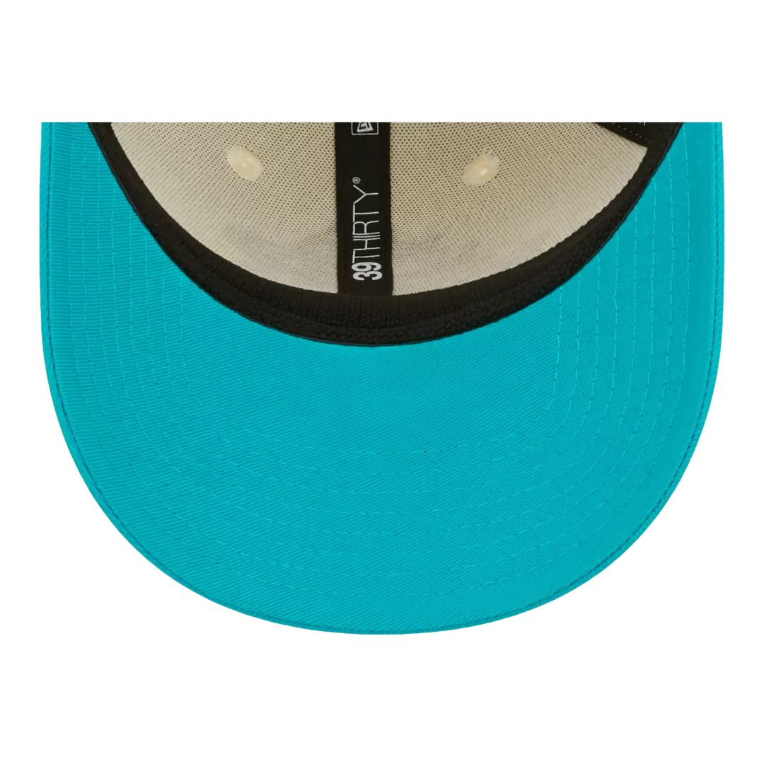 NEW ERA Miami Dolphins Cream/Aqua 2022 Sideline 39THIRTY Flex Hat 6 NEW ERA Miami Dolphins Cream/Aqua 2022 Sideline 39THIRTY Flex Hat - Image 4