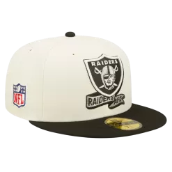 NEW ERA Las Vegas Raiders Cream/Black 2022 Sideline 59FIFTY Fitted Hat