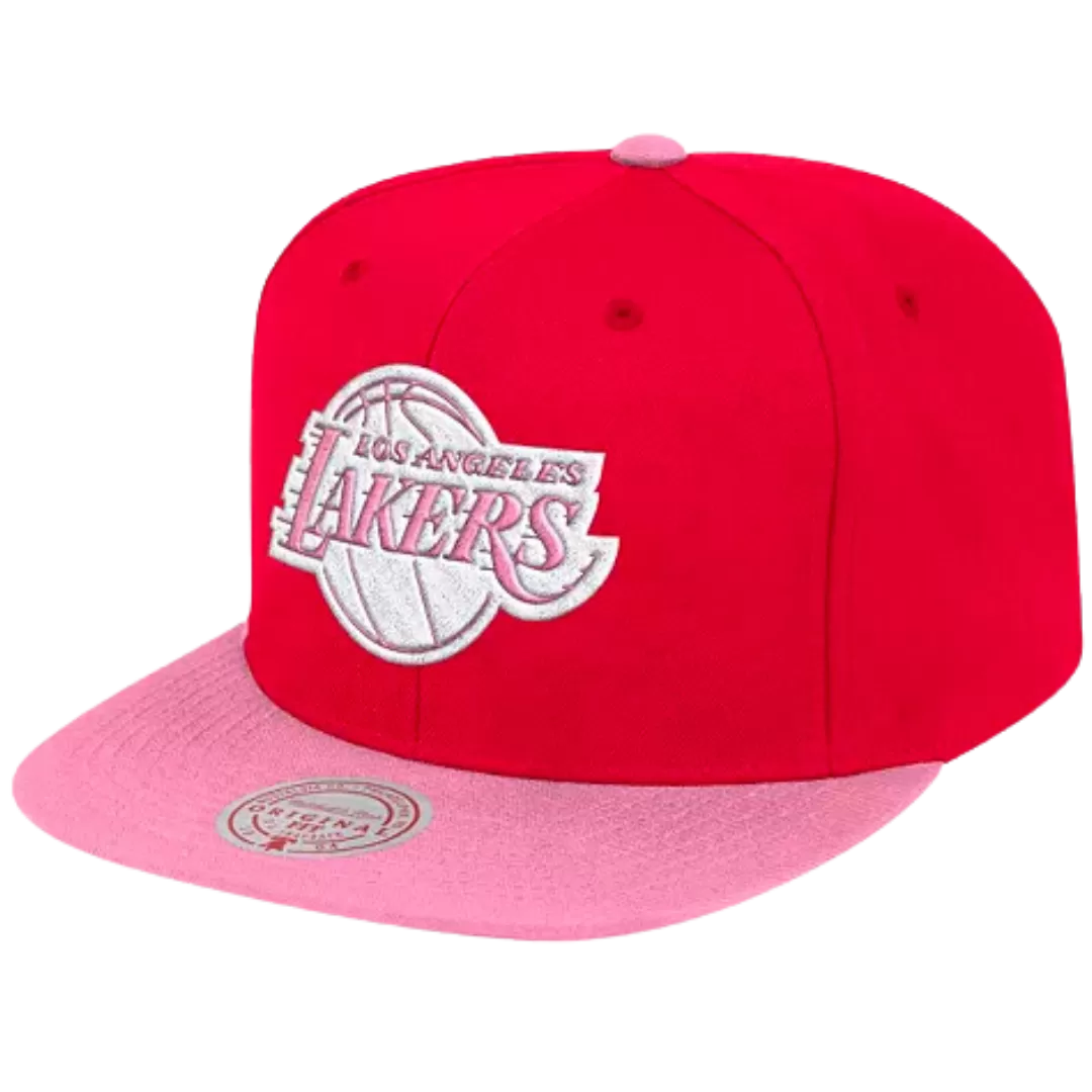 Mitchell & Ness Los Angeles Lakers Mitchell And Ness Sweetheart Two-Tone Red / Pink Snapback Hat