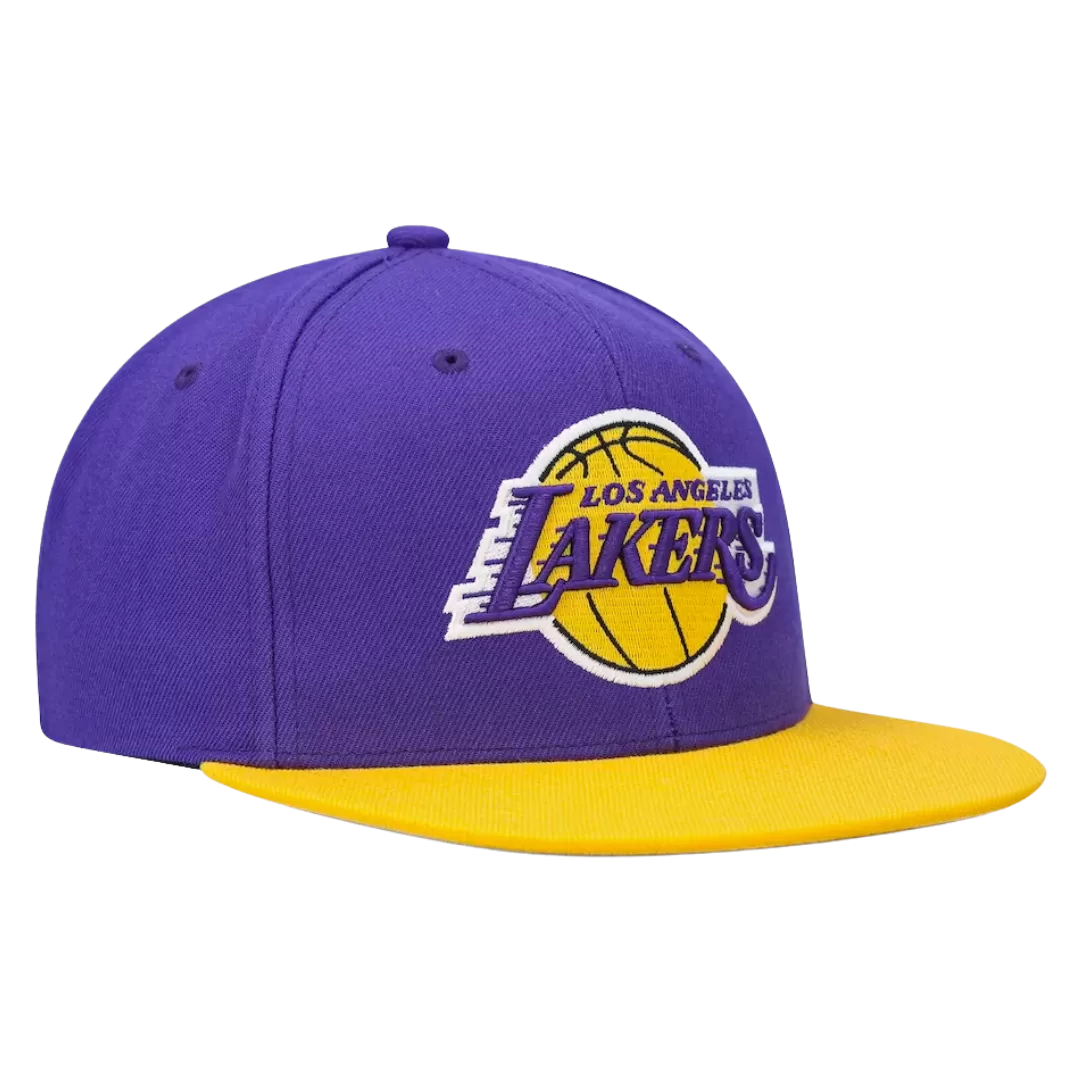 Mitchell & Ness Los Angeles Lakers Mitchell And Ness Two Tone Core Basic Snapback Hat 3 Mitchell & Ness Los Angeles Lakers Mitchell And Ness Two Tone Core Basic Snapback Hat