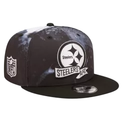 NEW ERA Pittsburgh Steelers Black And White 2022 Sideline Ink Dye 9FIFTY Snapback Hat
