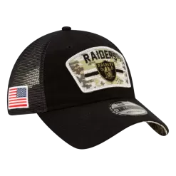 NEW ERA Las Vegas Raiders 2021 Salute To Service 9TWENTY Trucker Adjustable Hat