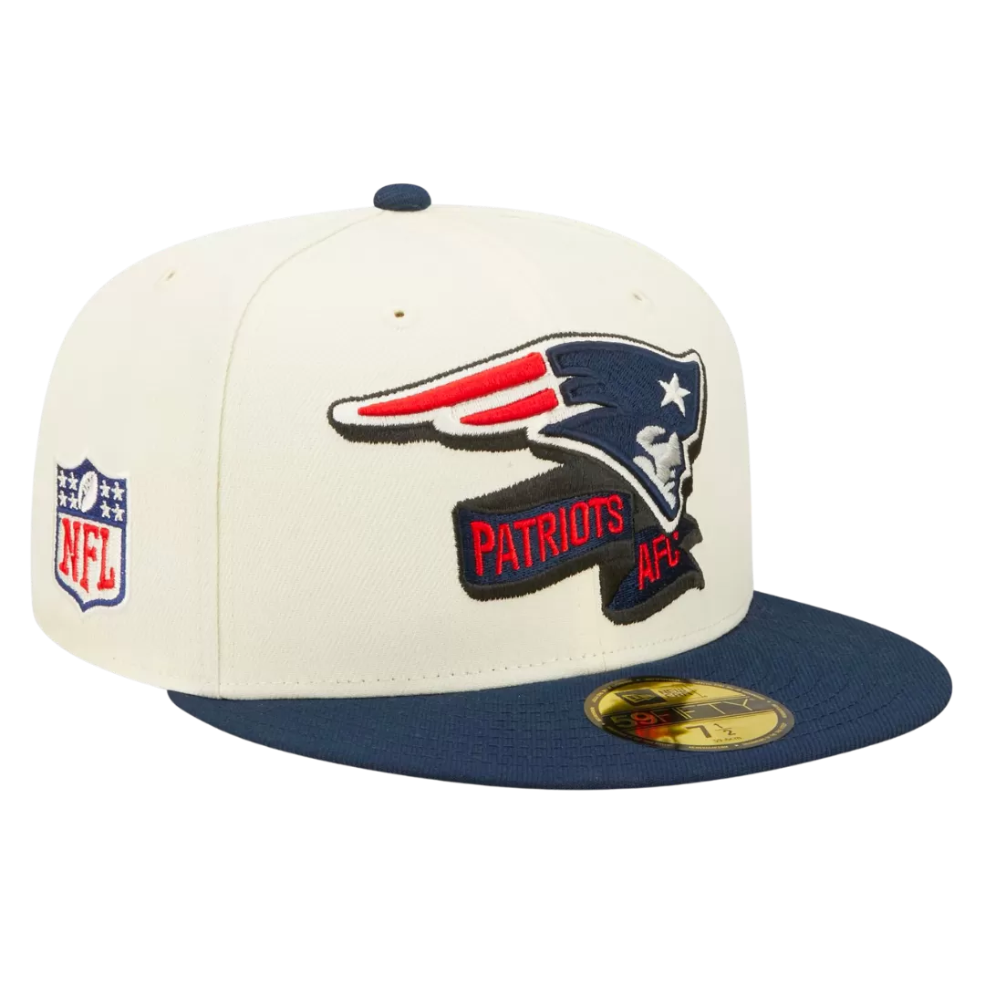 NEW ERA New England Patriots Cream/Navy 2022 Sideline 59FIFTY Fitted Hat 3 NEW ERA New England Patriots Cream/Navy 2022 Sideline 59FIFTY Fitted Hat