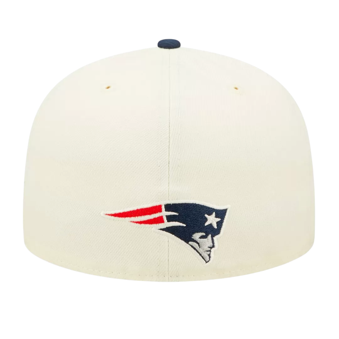NEW ERA New England Patriots Cream/Navy 2022 Sideline 59FIFTY Fitted Hat 4 NEW ERA New England Patriots Cream/Navy 2022 Sideline 59FIFTY Fitted Hat - Image 2