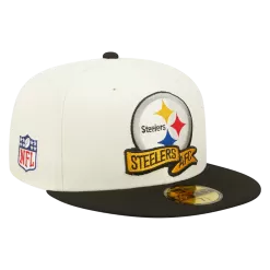 NEW ERA Pittsburgh Steelers Cream/Black 2022 Sideline 59FIFTY Fitted Hat