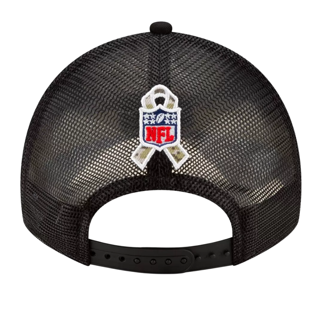 NEW ERA Las Vegas Raiders 2021 Salute To Service 9TWENTY Trucker Adjustable Hat 5 NEW ERA Las Vegas Raiders 2021 Salute To Service 9TWENTY Trucker Adjustable Hat - Image 3