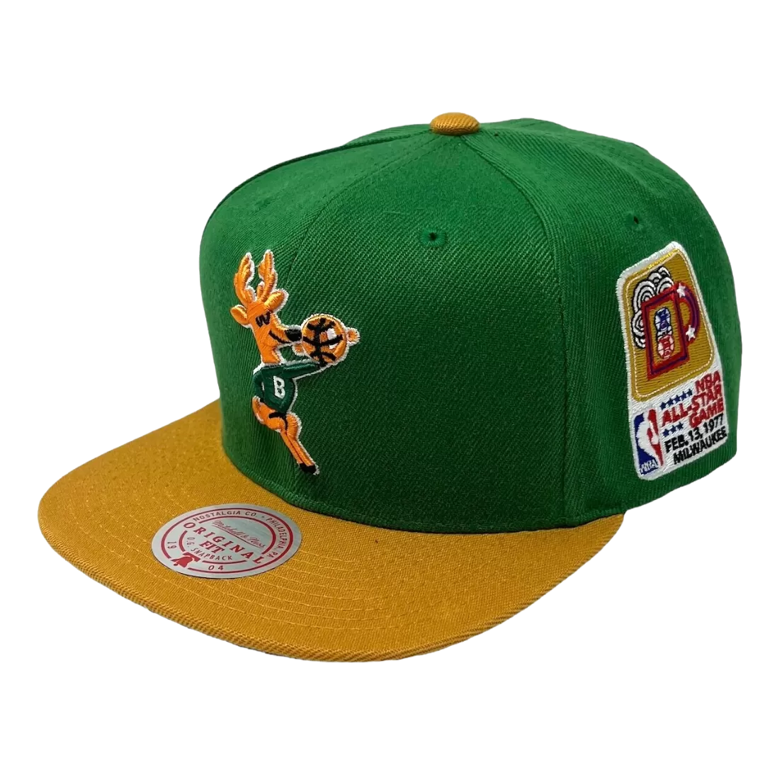Mitchell & Ness Milwaukee Bucks Mitchell And Ness 1977 All Star Game Side Patch Snapback Hat 4 Mitchell & Ness Milwaukee Bucks Mitchell And Ness 1977 All Star Game Side Patch Snapback Hat - Image 2