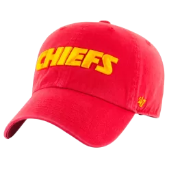 '47 BRAND Kansas City Chiefs Red Script Clean Up Adjustable Hat