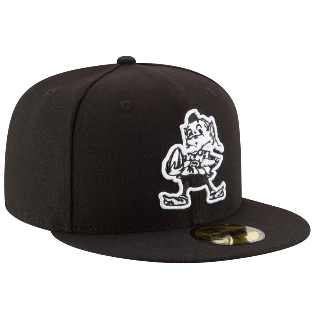 NEW ERA Cleveland Browns Black And White 59FIFTY Fitted Hat 3 NEW ERA Cleveland Browns Black And White 59FIFTY Fitted Hat