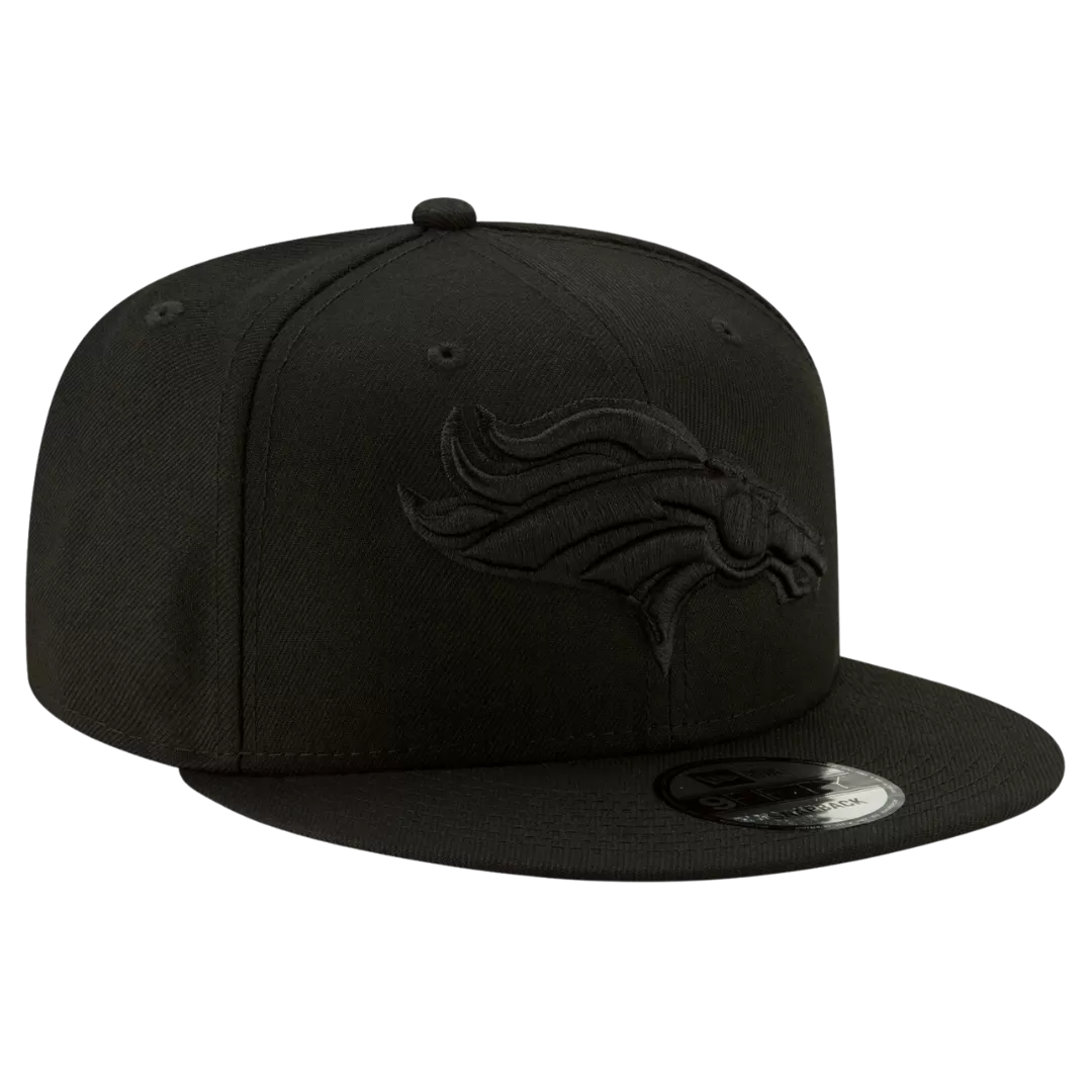 NEW ERA Denver Broncos Black On Black 9FIFTY Snapback Hat 3 NEW ERA Denver Broncos Black On Black 9FIFTY Snapback Hat