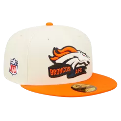 NEW ERA Denver Broncos Cream/Orange 2022 Sideline 59FIFTY Fitted Hat