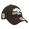 NEW ERA Denver Broncos Black And White 2022 Sideline 39THIRTY Flex Hat -Fashion Hat Shop 602801581