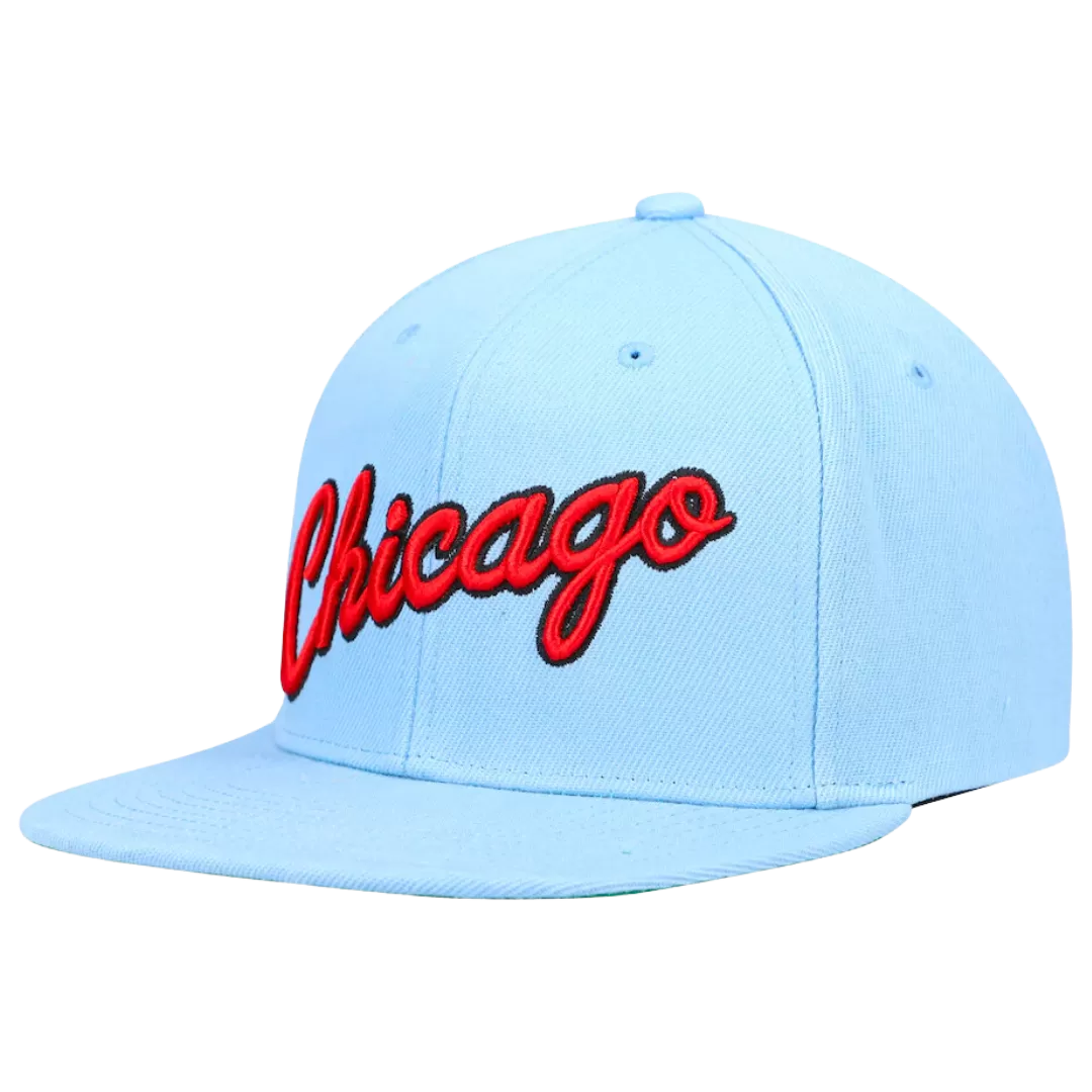 Mitchell & Ness Chicago Bulls Mitchell And Ness Light Blue HWC Core Basic Snapback Hat 4 Mitchell & Ness Chicago Bulls Mitchell And Ness Light Blue HWC Core Basic Snapback Hat - Image 2