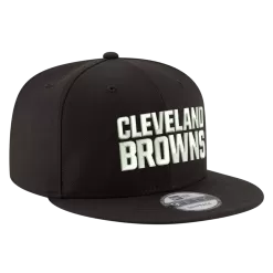 NEW ERA Cleveland Browns Black & White 9FIFTY Snapback Hat