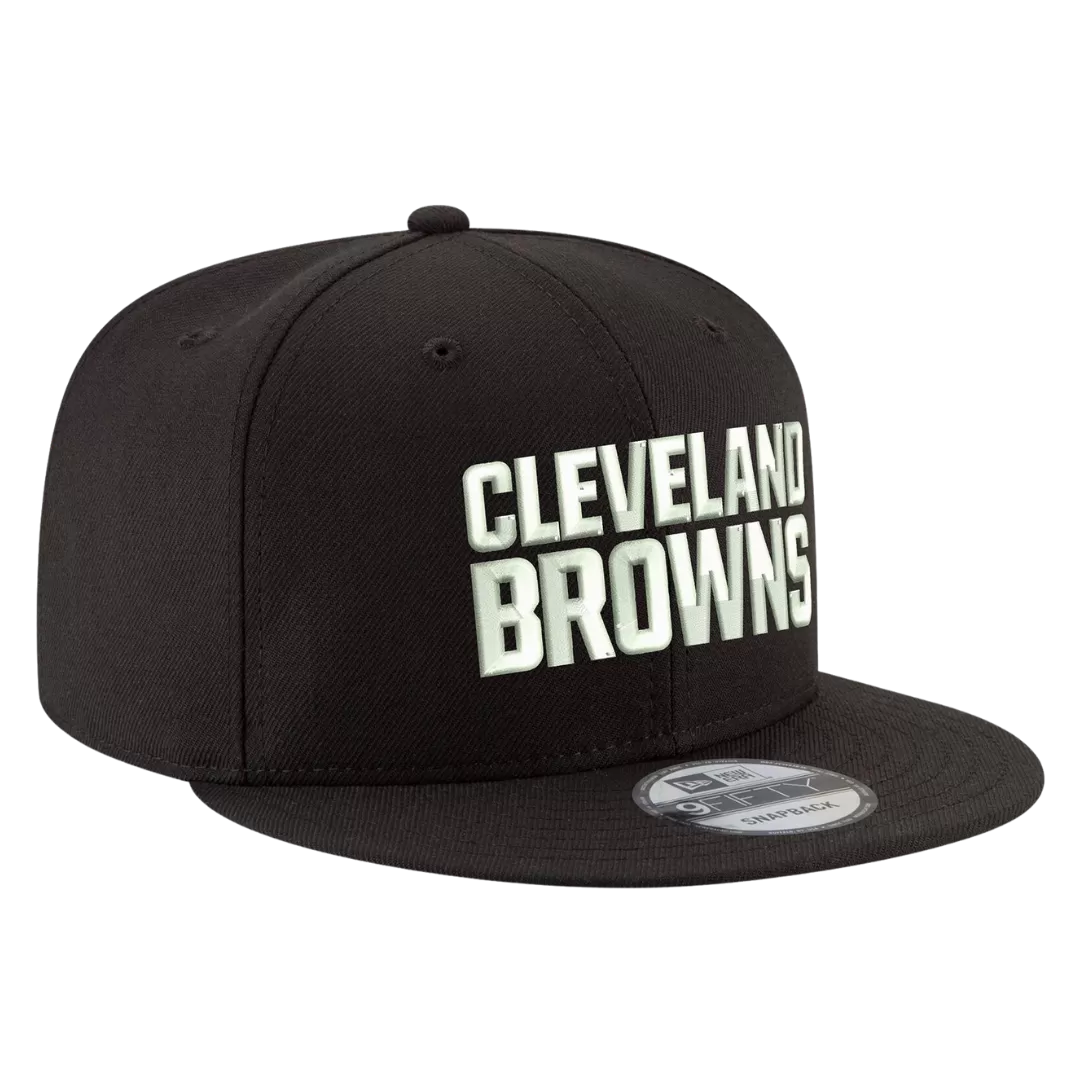 NEW ERA Cleveland Browns Black & White 9FIFTY Snapback Hat 3 NEW ERA Cleveland Browns Black & White 9FIFTY Snapback Hat