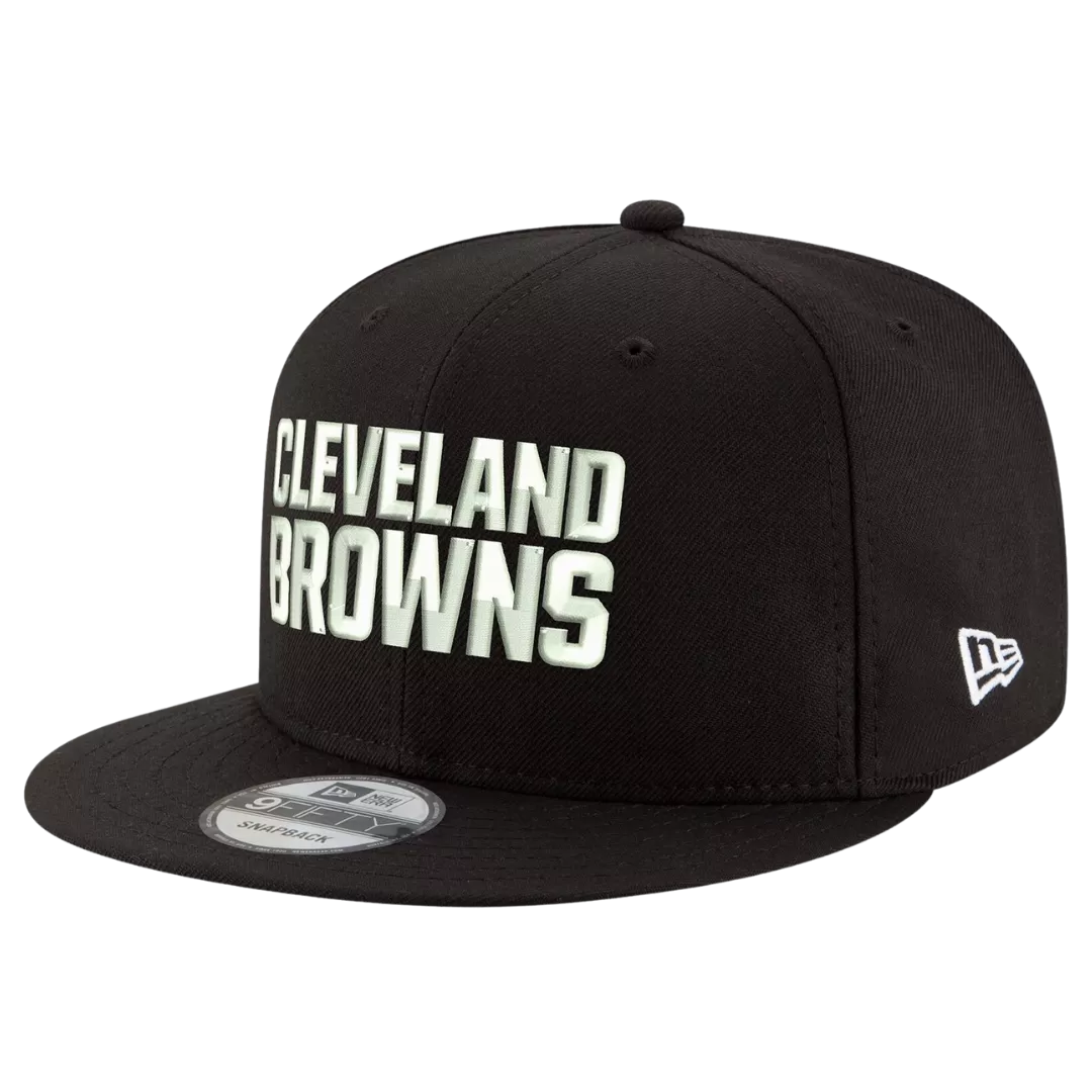 NEW ERA Cleveland Browns Black & White 9FIFTY Snapback Hat 4 NEW ERA Cleveland Browns Black & White 9FIFTY Snapback Hat - Image 2