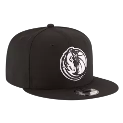 NEW ERA Dallas Mavericks Black And White 9FIFTY Snapback Hat