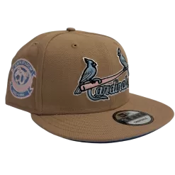 Fan Cave X New Era Exclusive St Louis Cardinals Birds On Bat Cotton Khaki 9FIFTY Snapback Hat