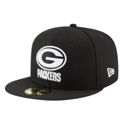 NEW ERA Green Bay Packers Black And White 59FIFTY Fitted Hat -Fashion Hat Shop GreenBayPackersBlackandWhite59FIFTYFittedHat2