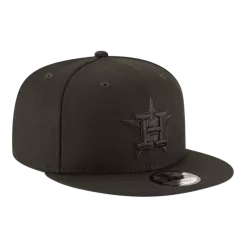 NEW ERA Houston Astros Black On Black 9FIFTY Snapback Hat
