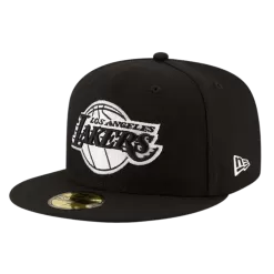 NEW ERA Los Angeles Lakers Black And White 59FIFTY Fitted Hat -Fashion Hat Shop LosAngelesLakersBlackandWhite59FIFTYFittedHat2