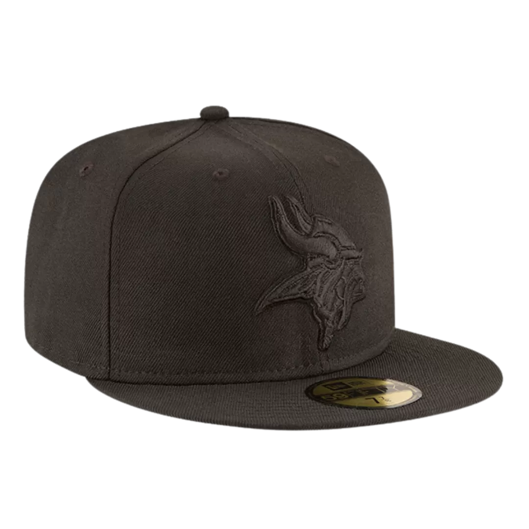 NEW ERA Minnesota Vikings Black On Black 59FIFTY Fitted Hat 3 NEW ERA Minnesota Vikings Black On Black 59FIFTY Fitted Hat