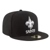 NEW ERA New Orleans Saints Black And White 59FIFTY Fitted Hat -Fashion Hat Shop NewOrleansSaintsBlackandWhite59FIFTYFittedHat1