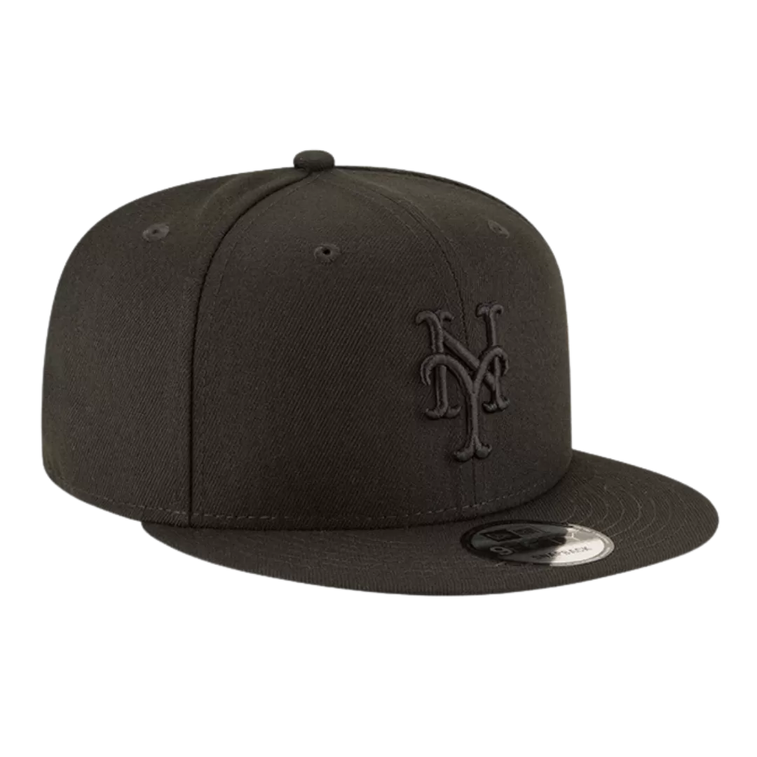 NEW ERA New York Mets Black On Black 9FIFTY Snapback Hat 3 NEW ERA New York Mets Black On Black 9FIFTY Snapback Hat