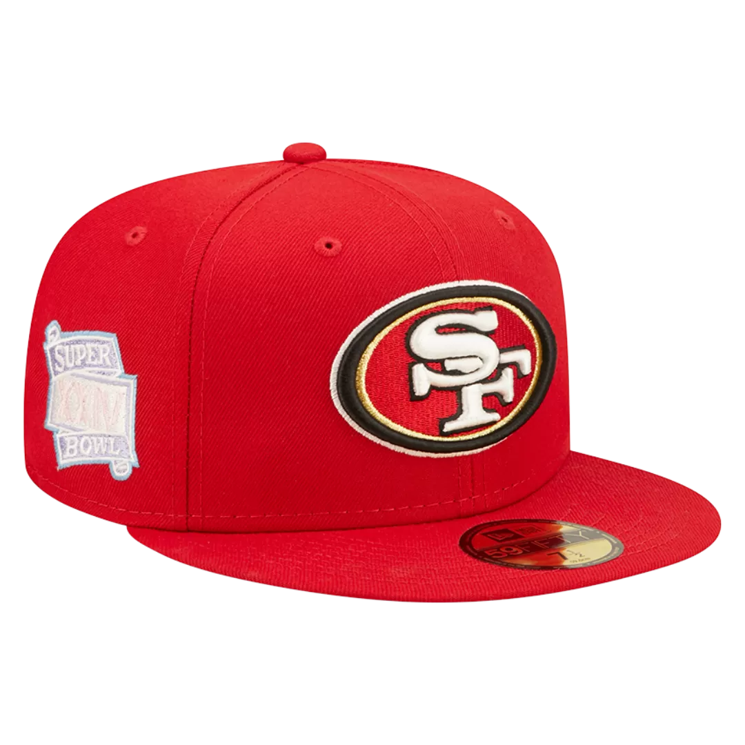 NEW ERA San Francisco 49ers Super Bowl XXIV Purple Pop Sweat 59FIFTY Fitted Hat 3 NEW ERA San Francisco 49ers Super Bowl XXIV Purple Pop Sweat 59FIFTY Fitted Hat