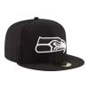 NEW ERA Seattle Seahawks Black And White 59FIFTY Fitted Hat