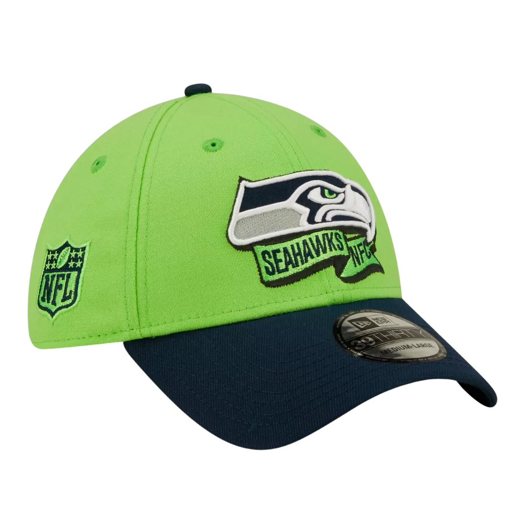 NEW ERA Seattle Seahawks Neon Green/College Navy 2022 Sideline 39THIRTY Flex Hat 3 NEW ERA Seattle Seahawks Neon Green/College Navy 2022 Sideline 39THIRTY Flex Hat