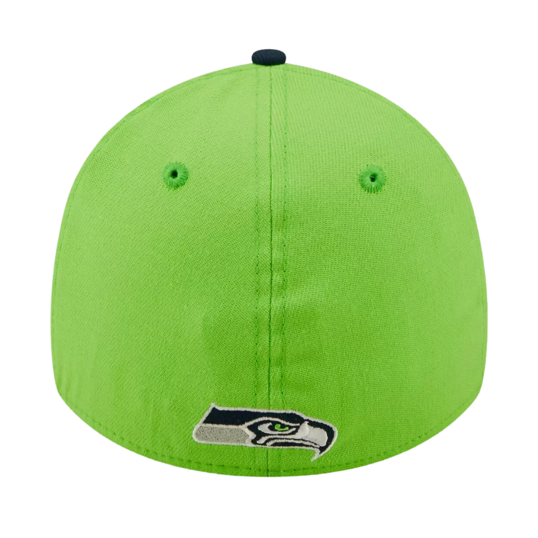NEW ERA Seattle Seahawks Neon Green/College Navy 2022 Sideline 39THIRTY Flex Hat 5 NEW ERA Seattle Seahawks Neon Green/College Navy 2022 Sideline 39THIRTY Flex Hat - Image 3
