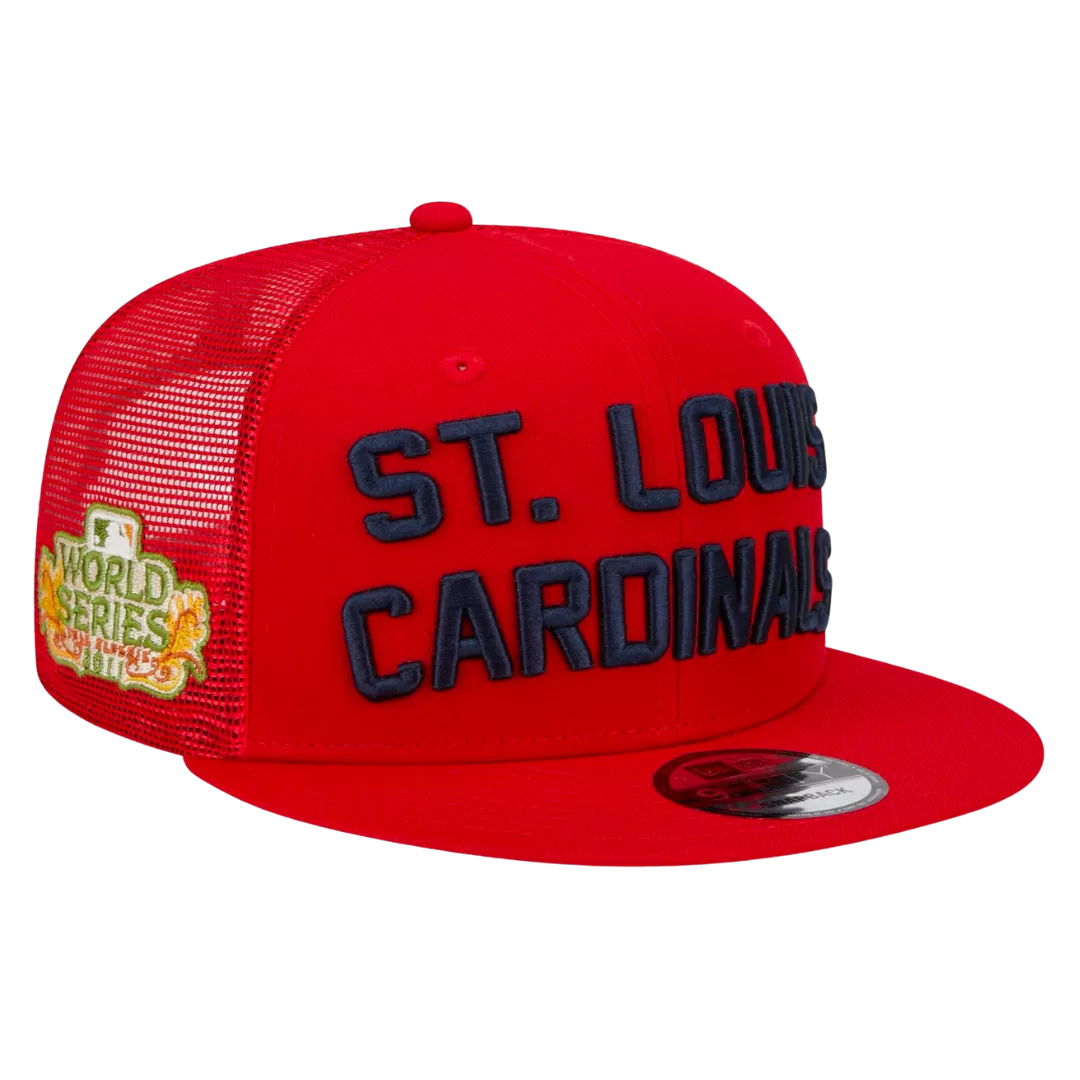 NEW ERA St Louis Cardinals Stacked Trucker 9FIFTY Snapback Hat 3 NEW ERA St Louis Cardinals Stacked Trucker 9FIFTY Snapback Hat