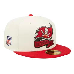NEW ERA Tampa Bay Buccaneers Cream/Red 2022 Sideline 59FIFTY Fitted Hat
